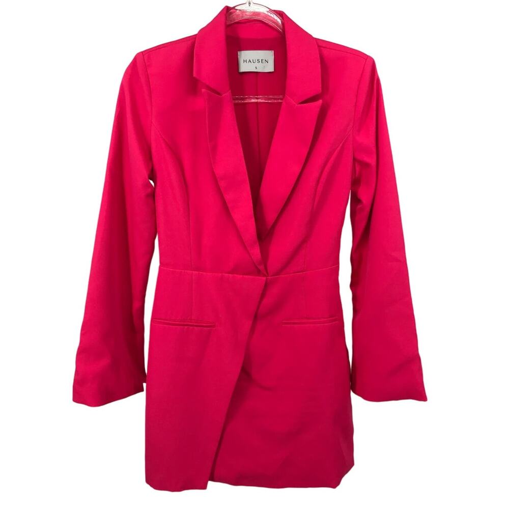 Hausen Faux Wrap Blazer Mini Dress Womens S Hot Pink